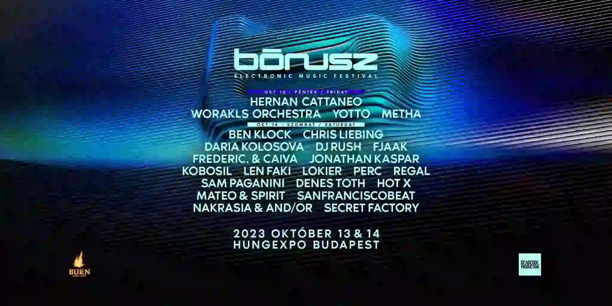 Esemény képe: BÓNUSZ Electronic Music Festival 2023 DAY1